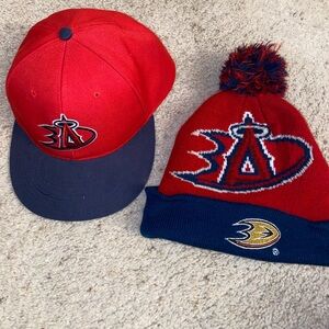 Los Angeles Angels / Anaheim Ducks Adjustable SnapBack Hat and Beanie